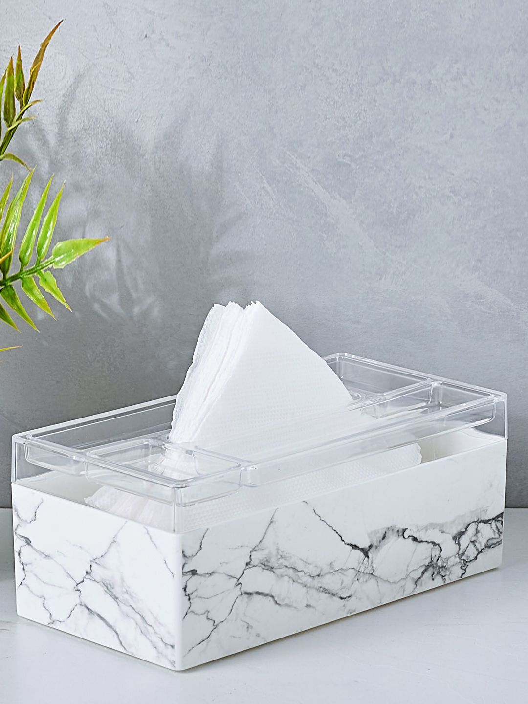 Home Centre Grey & White Printed Tissue Box Holder-picture-48