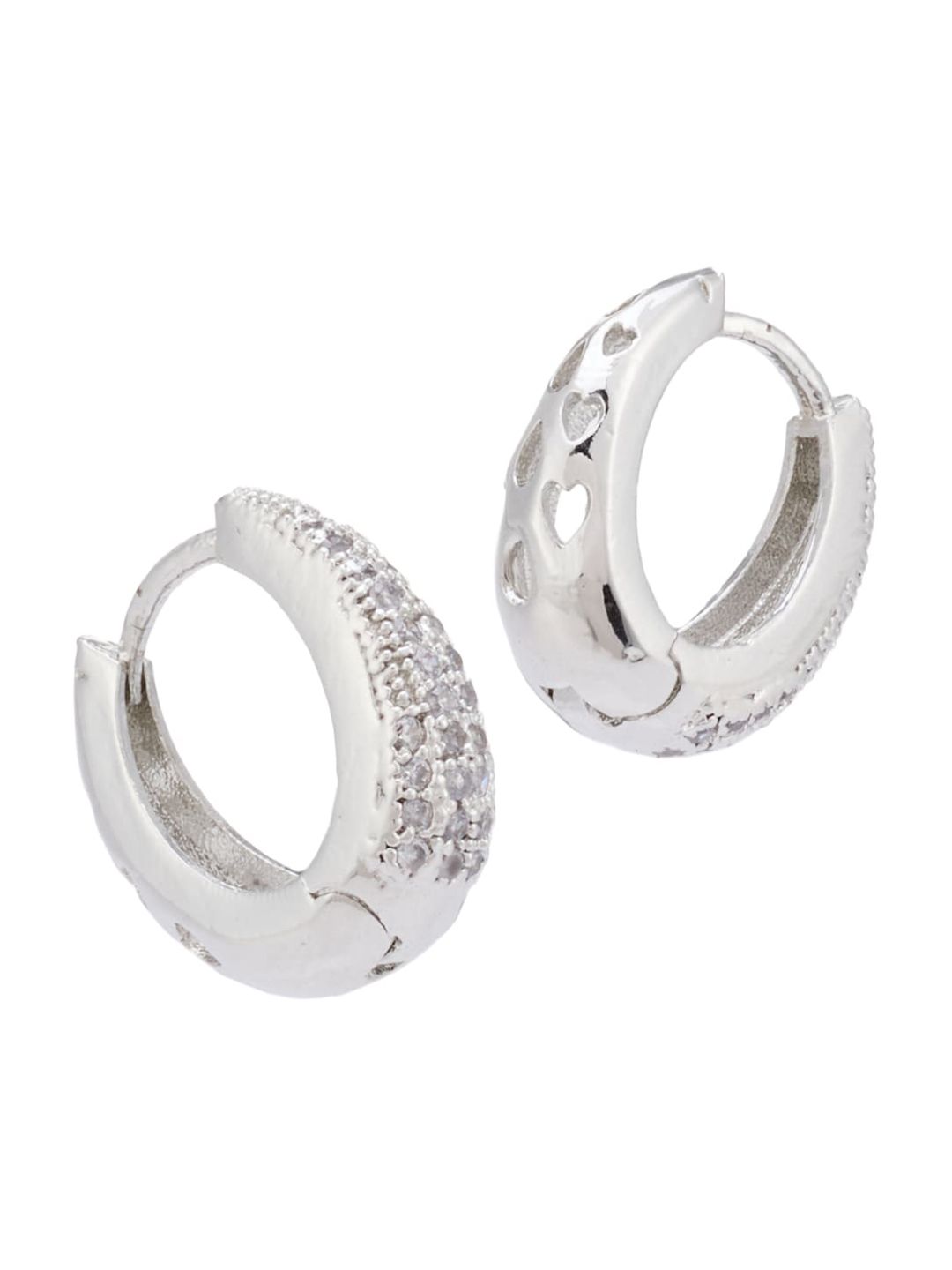 ATIBELLE Set Of 2 Rhodium-Plated Contemporary Earrings