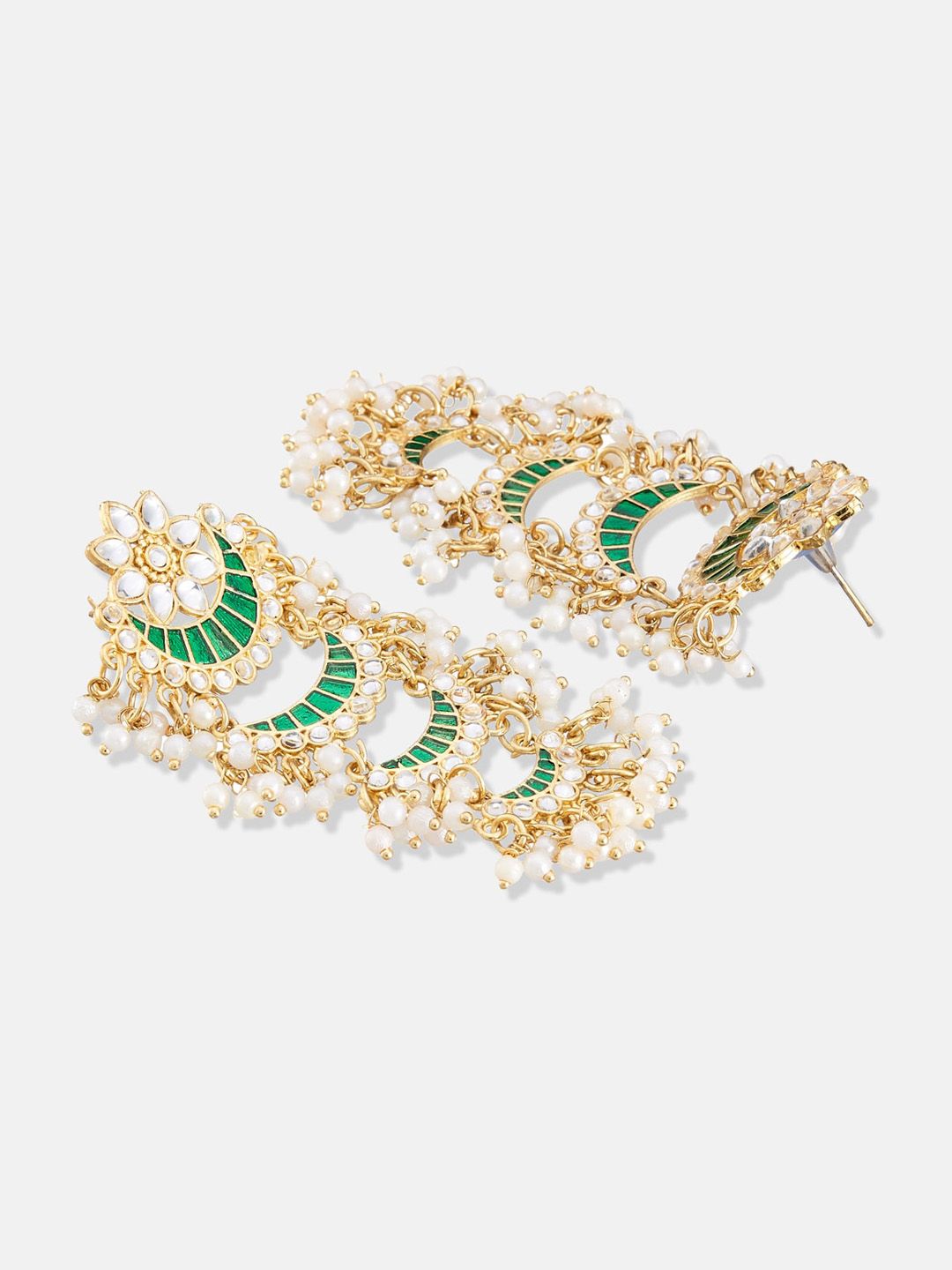 ATIBELLE Set Of 2 Gold-Plated Contemporary Chandbalis