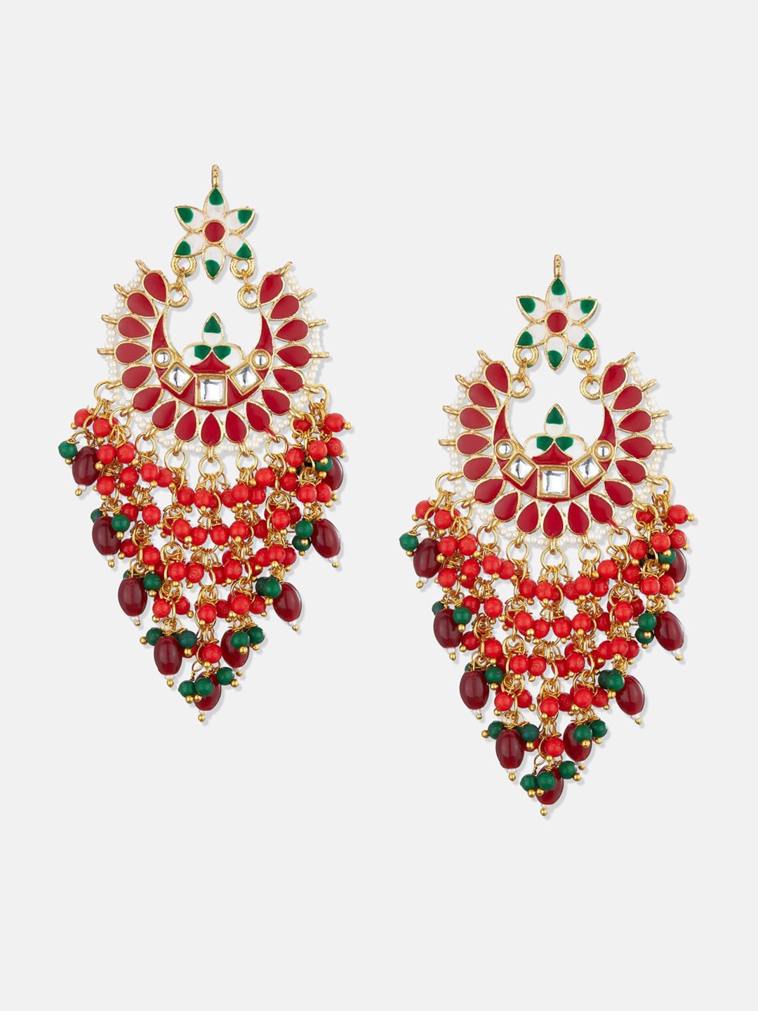 ATIBELLE Set Of 2 Gold-Plated Contemporary Chandbalis