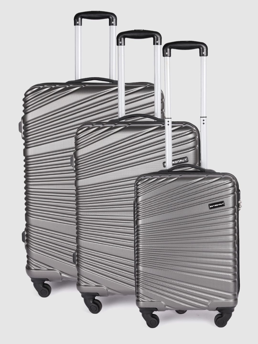 Metronaut Set of 3 Textured Hard-Sided 8 Wheels 360-Degree Rotation Trolley Bag-picture-35