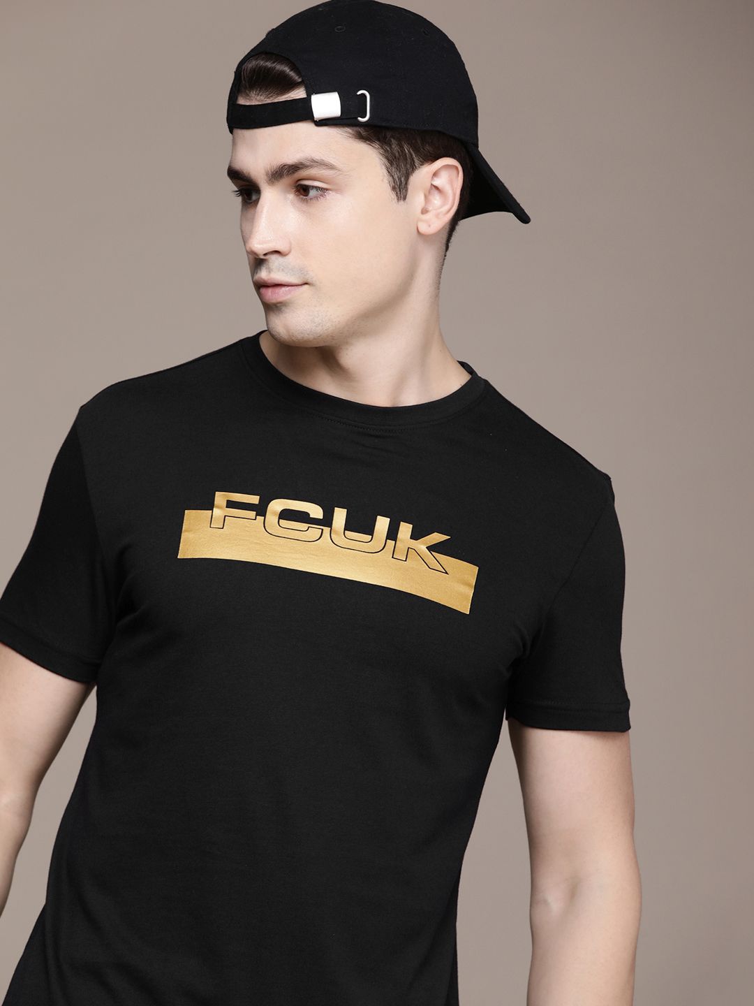 FCUK Brand Logo Printed Pure Cotton T-shirt-picture-30