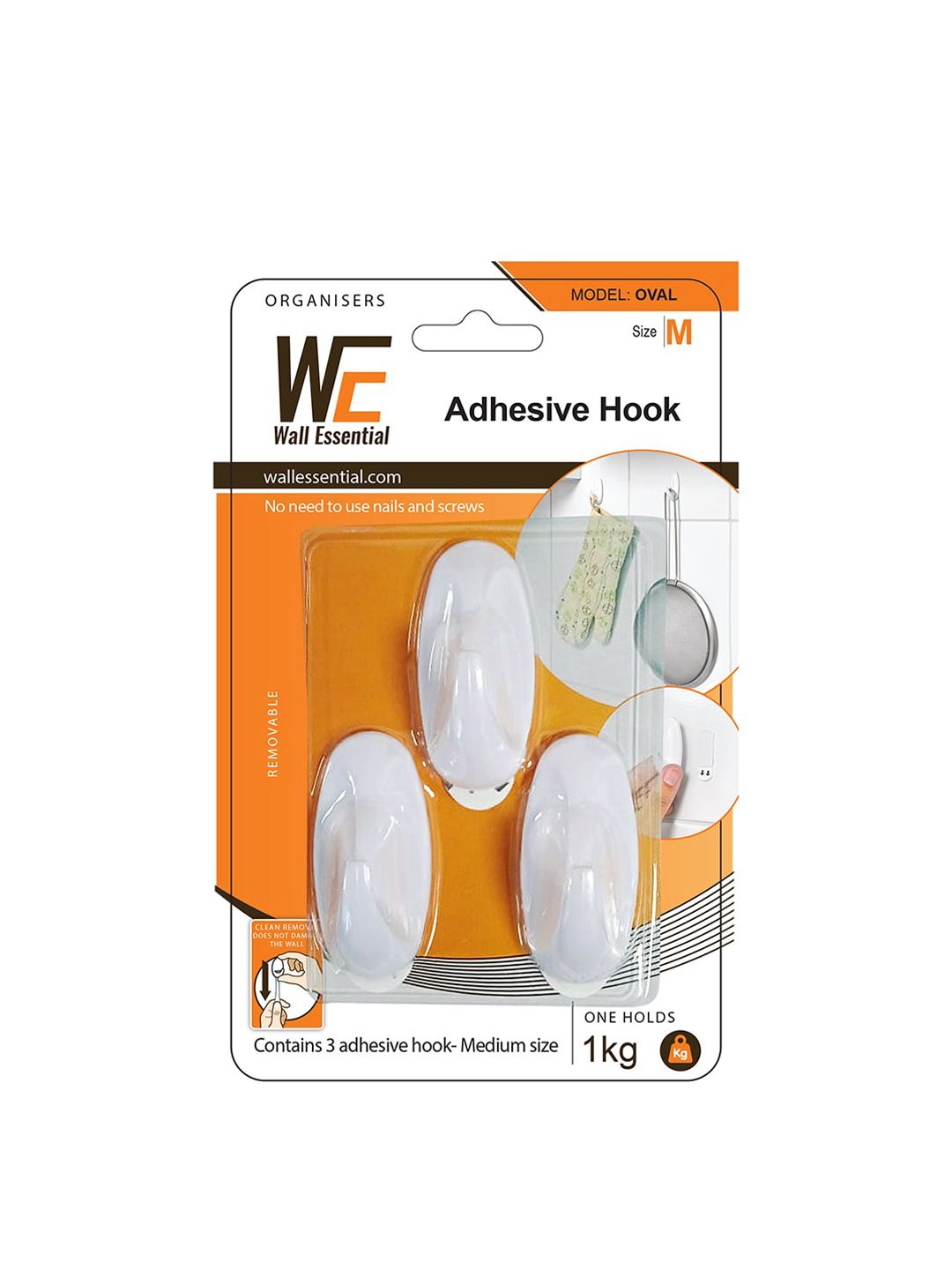 Art Street 3 Pieces White Adhesive Wall Hooks-image-41