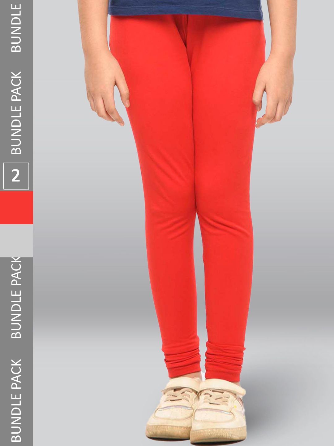 LYRA Girls Pack Of 2 Churidar-Length Cotton Breathable Leggings-picture-39