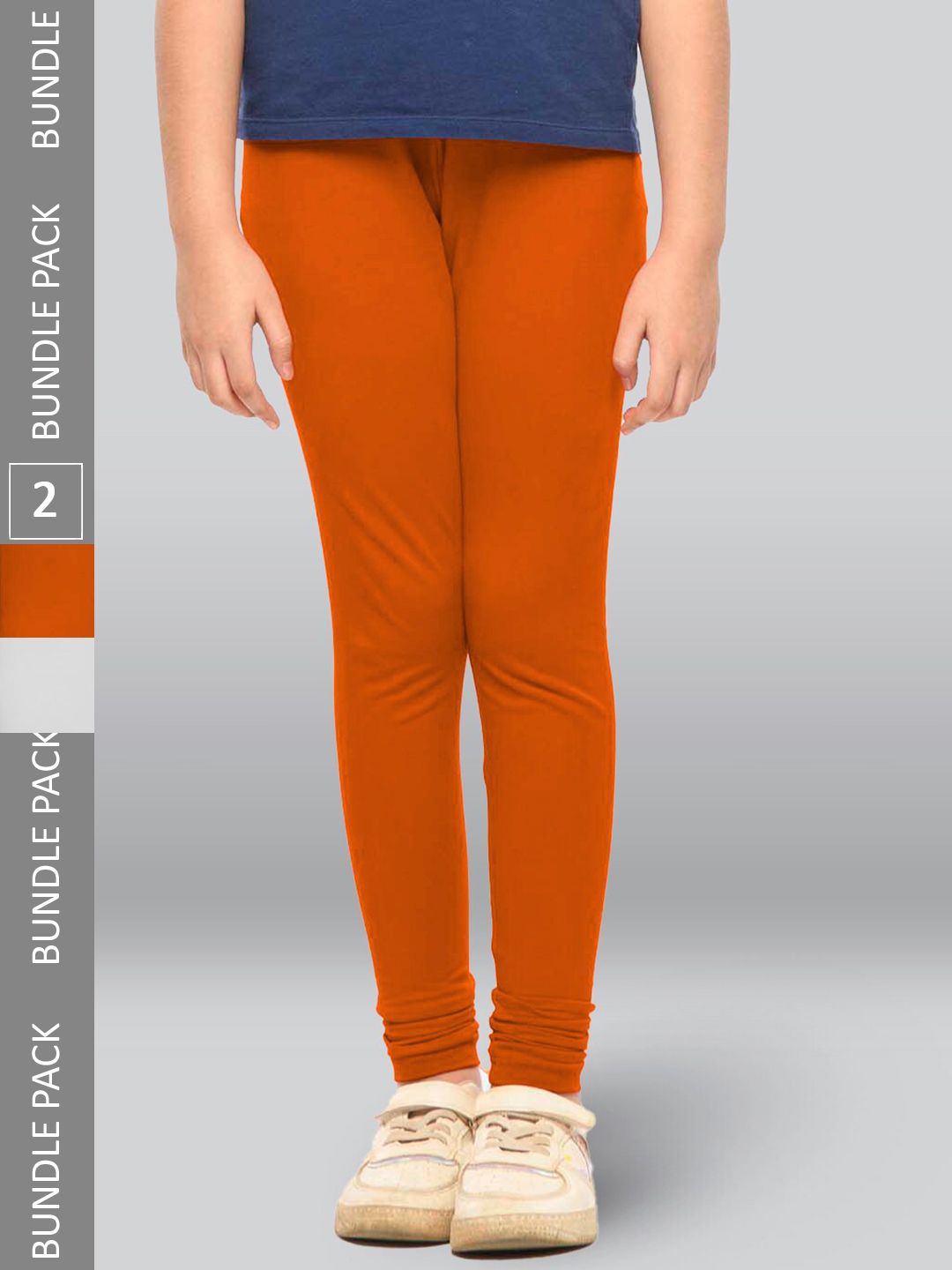 LYRA Girls Pack Of 2 Churidar-Length Cotton Breathable Leggings-picture-36