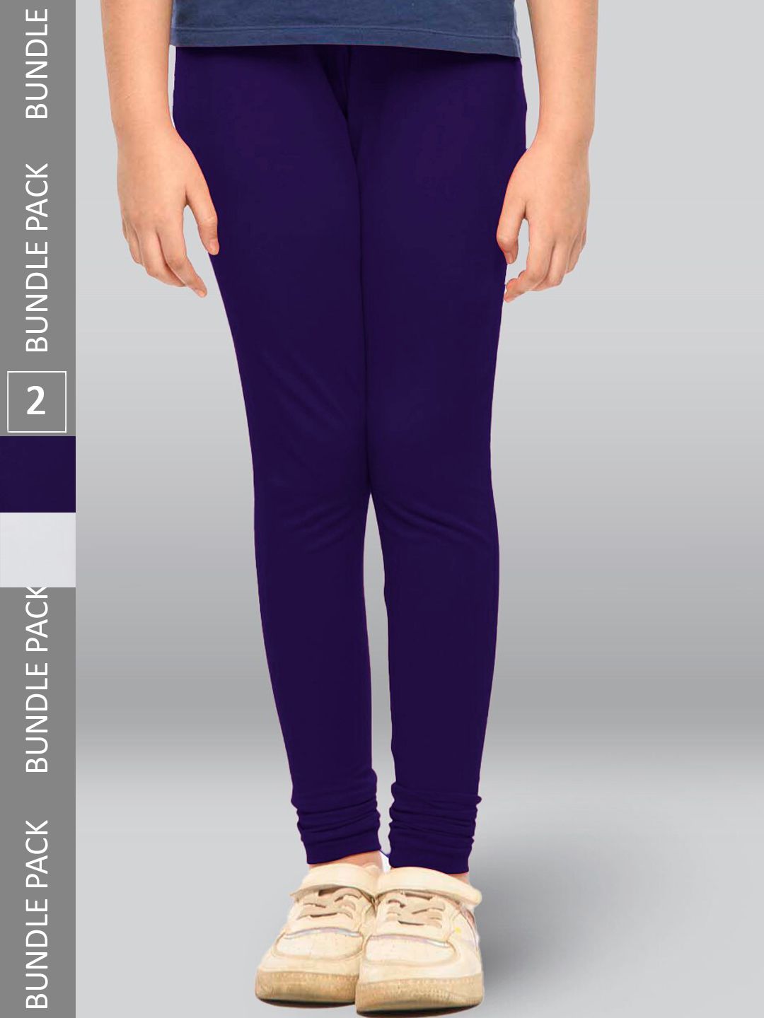 LYRA Girls Pack Of 2 Cotton Churidar Length Breathable Leggings-picture-17