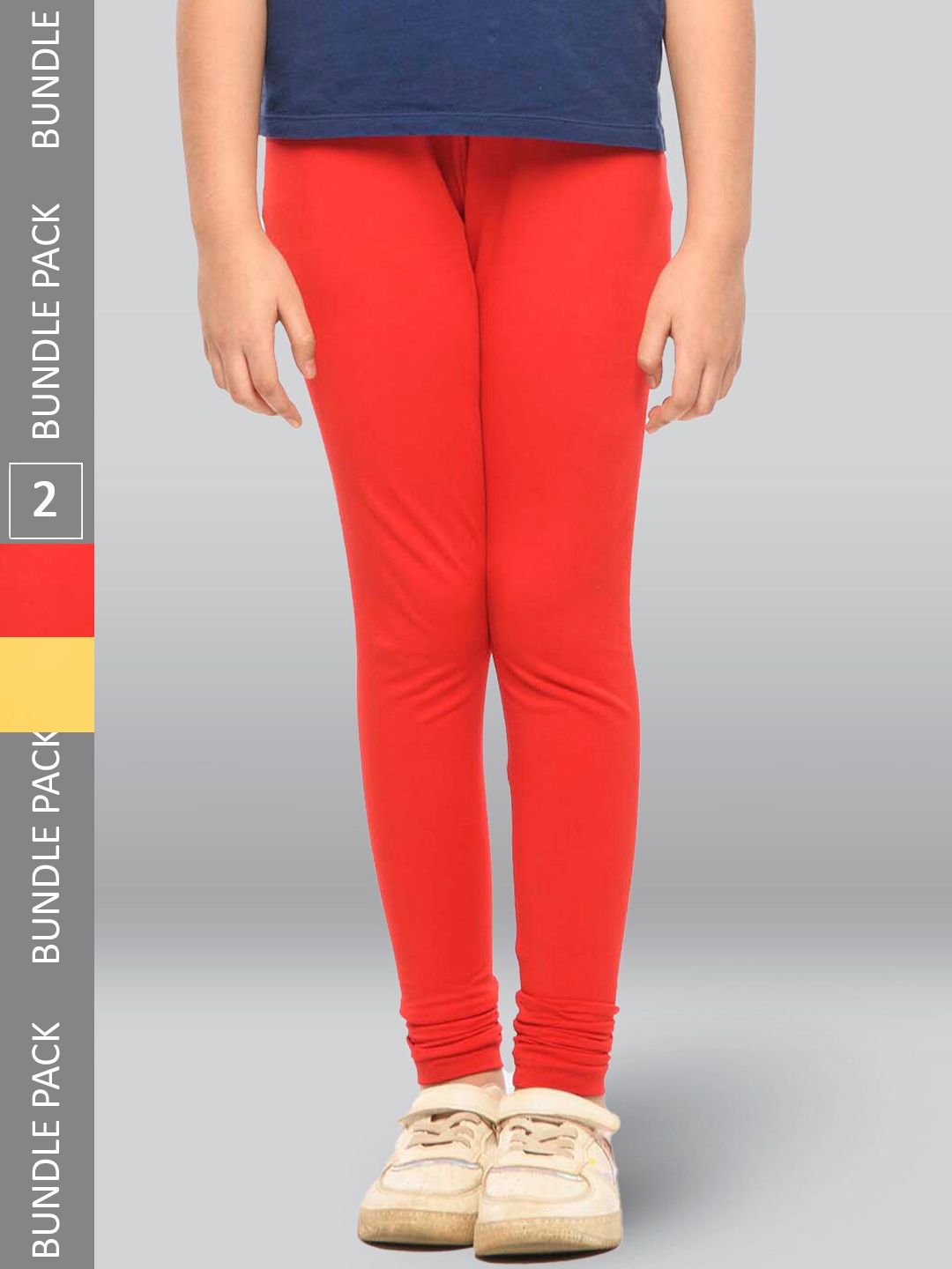 LYRA Girls Pack Of 2 Ankle Length Cotton Breathable Leggings-picture-31