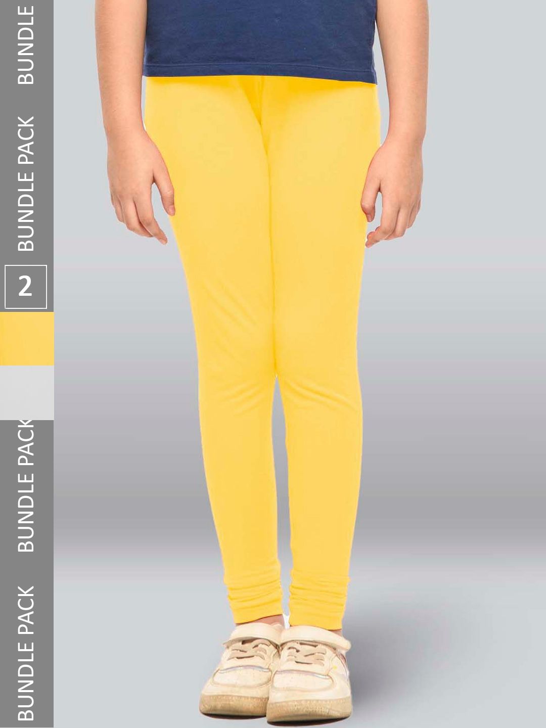 LYRA Girls Pack Of 2 Churidar-Length Cotton Breathable Skin Friendly Leggings-picture-41