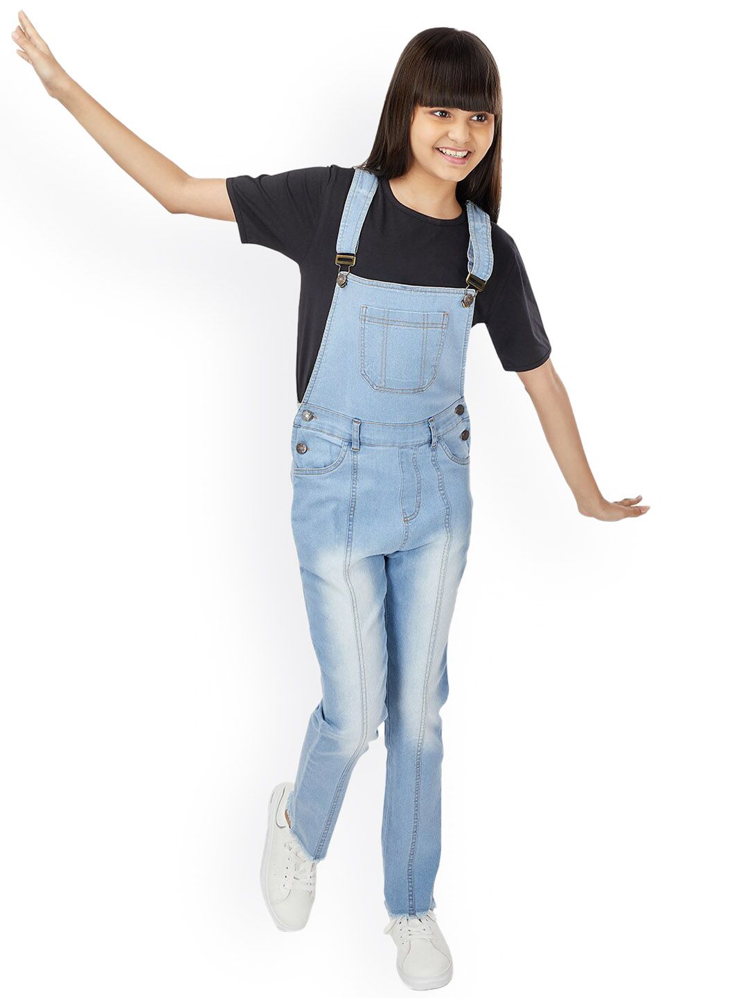Olele Girls Full Length Denim Dungaree-picture-14