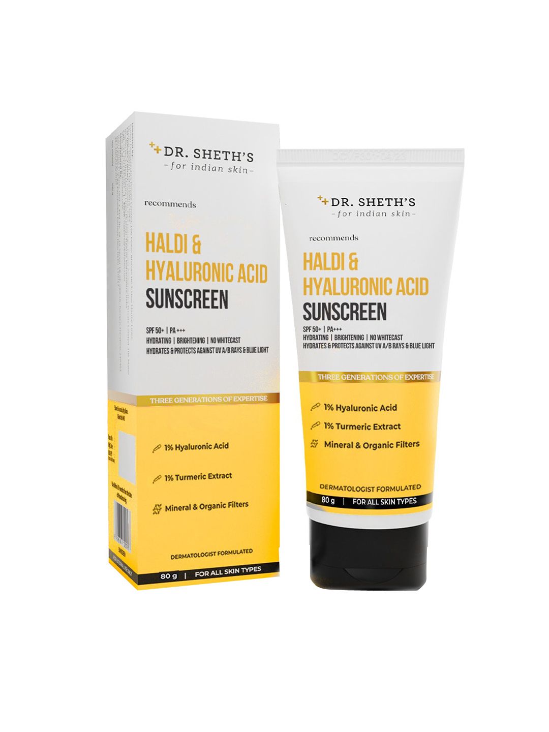 DR. SHETHS Haldi & Hyaluronic Acid Sunscreen - 80g-picture-30