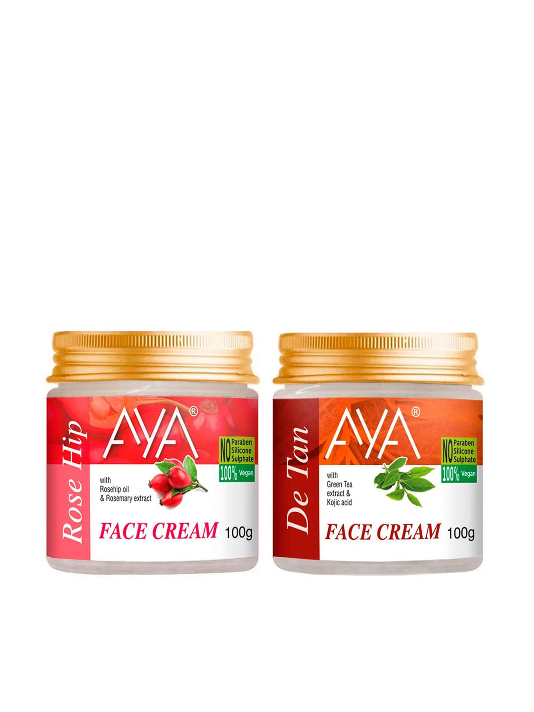 AYA Set of Rosehip & De-Tan Vegan Face Cream - 100 g each-image-30