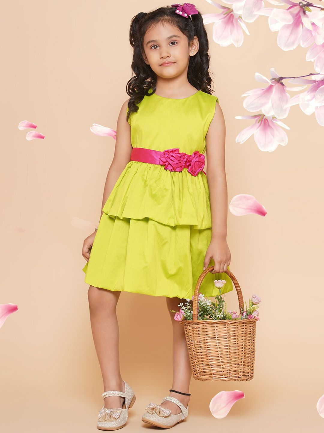 Modish Couture Sleeveless Bow Detailed Ruffled A-Line Dress-picture-46