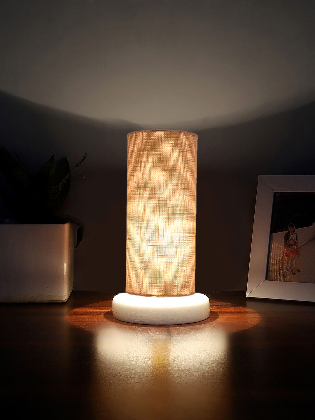 Devansh Beige & White Jute & Wooden Table Lamp-picture-34