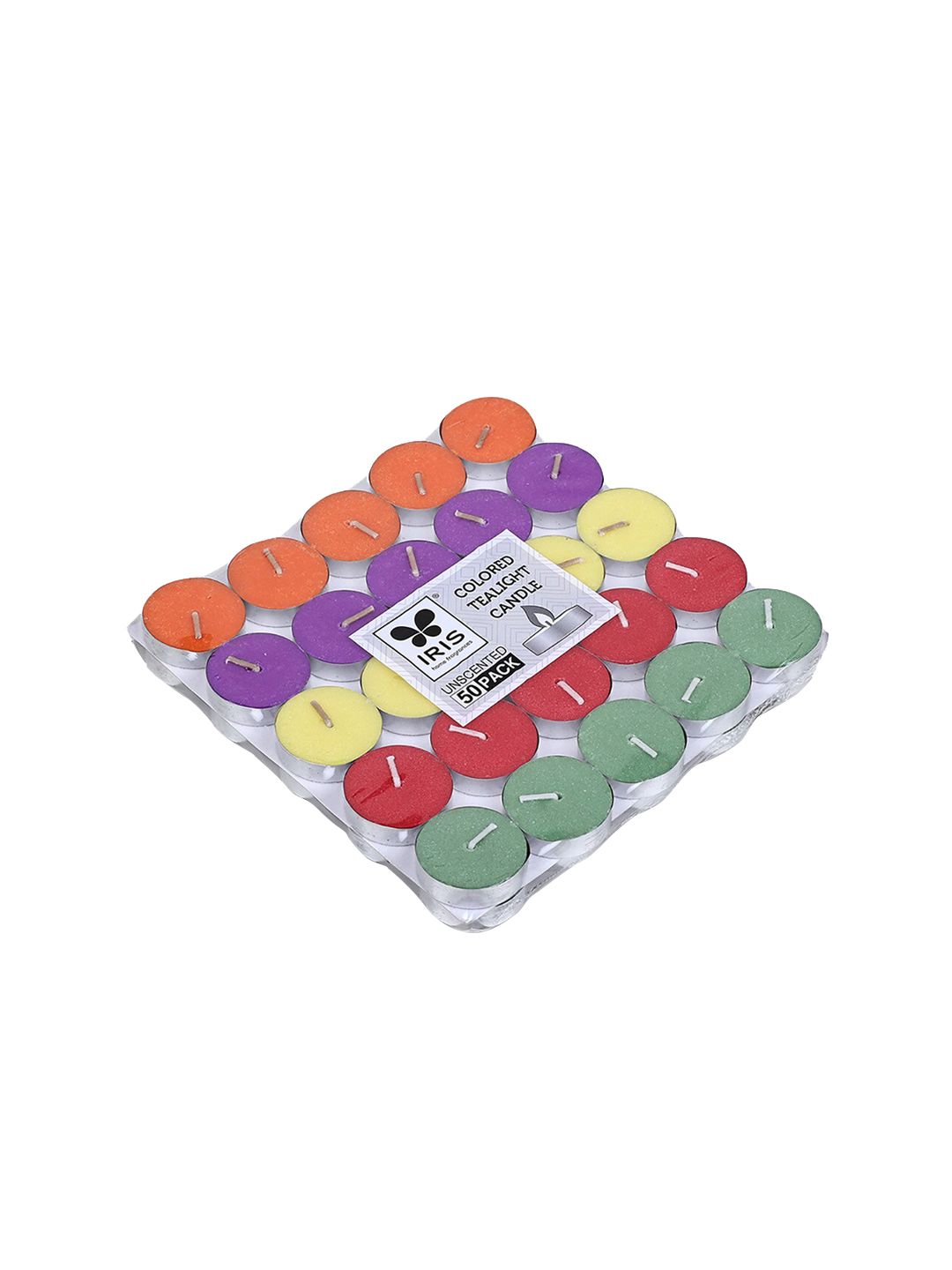 Iris Home Fragrances Red & Green 50-Pieces Unscented Tealights-picture-10