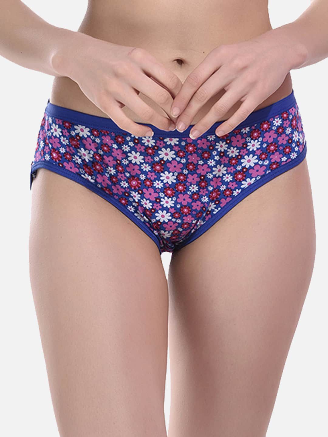 StyFun Floral Printed Cotton Hipster Briefs LS_Sarika_Panty_Blue-image-49
