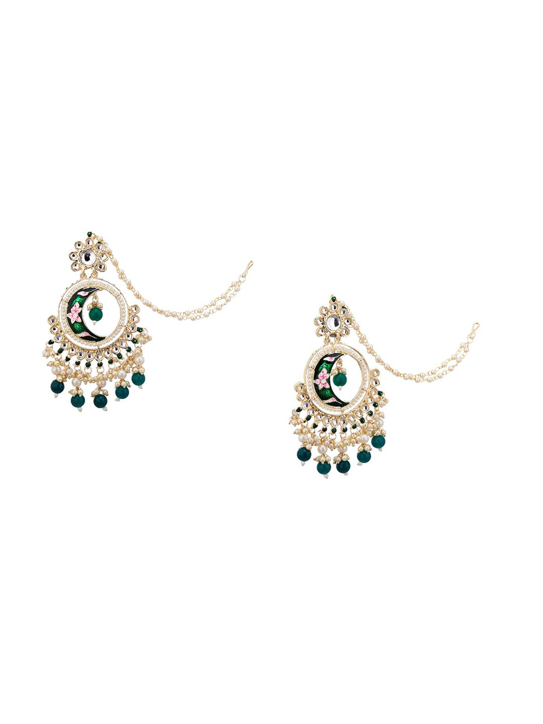 ATIBELLE Gold Plated Contemporary Chandbalis