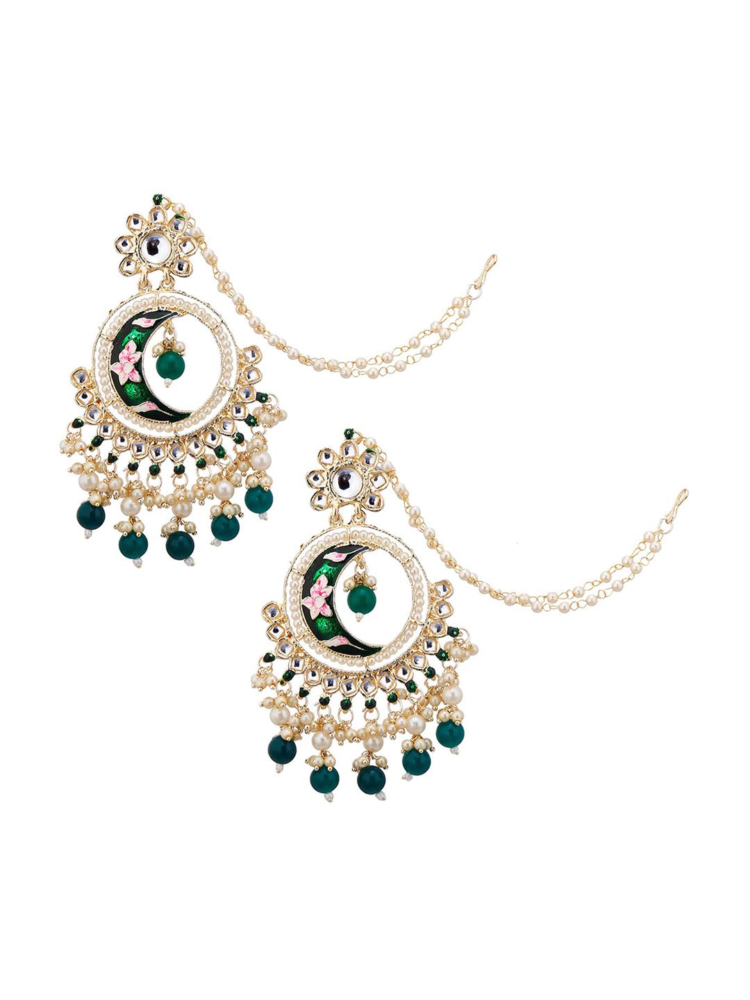 ATIBELLE Gold Plated Contemporary Chandbalis
