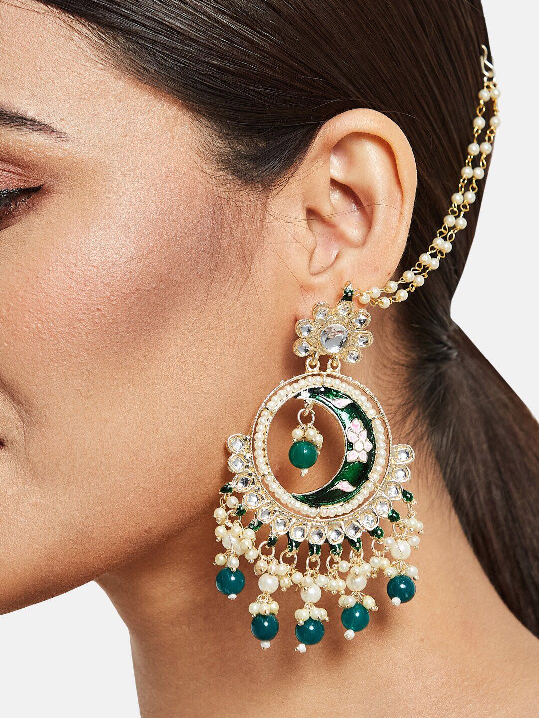 ATIBELLE Gold Plated Contemporary Chandbalis