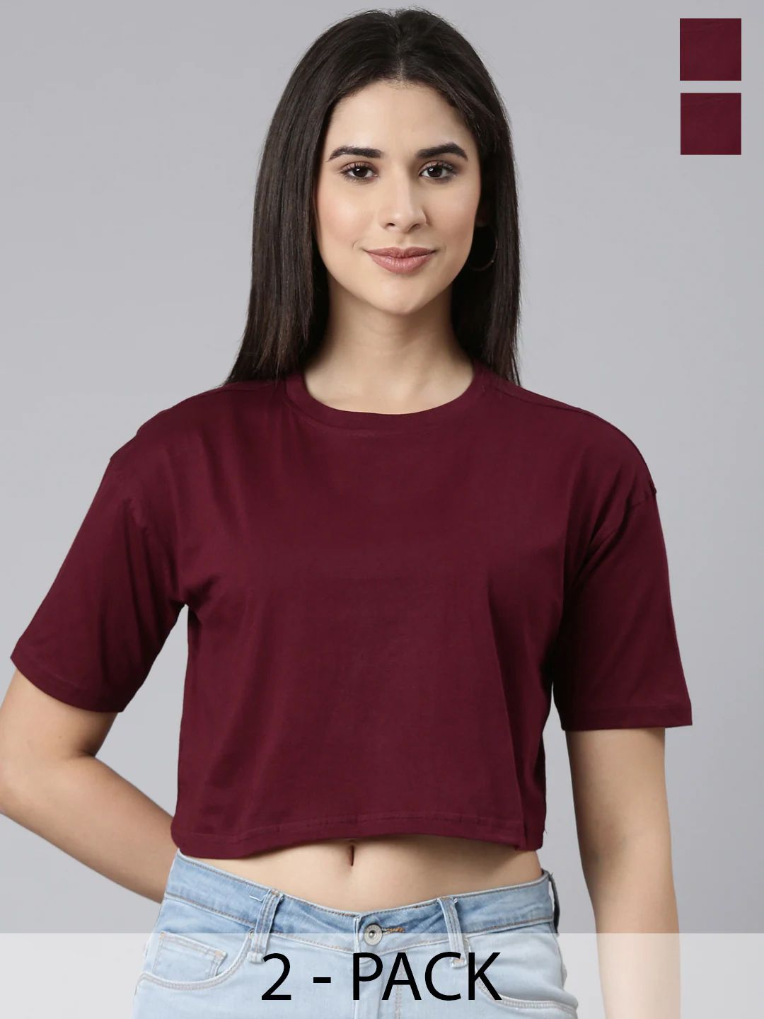 Kryptic Women Burgundy 2 V-Neck Pockets T-shirt-picture-25