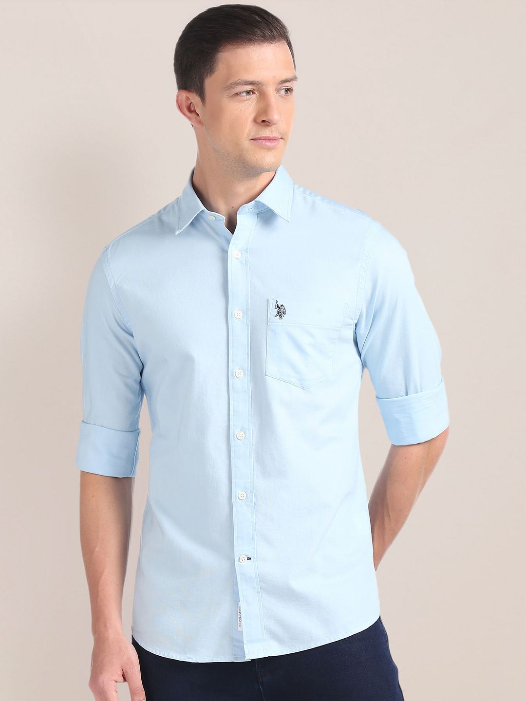 U.S. Polo Assn. Tailored Fit Pure Cotton Casual Shirt-picture-24
