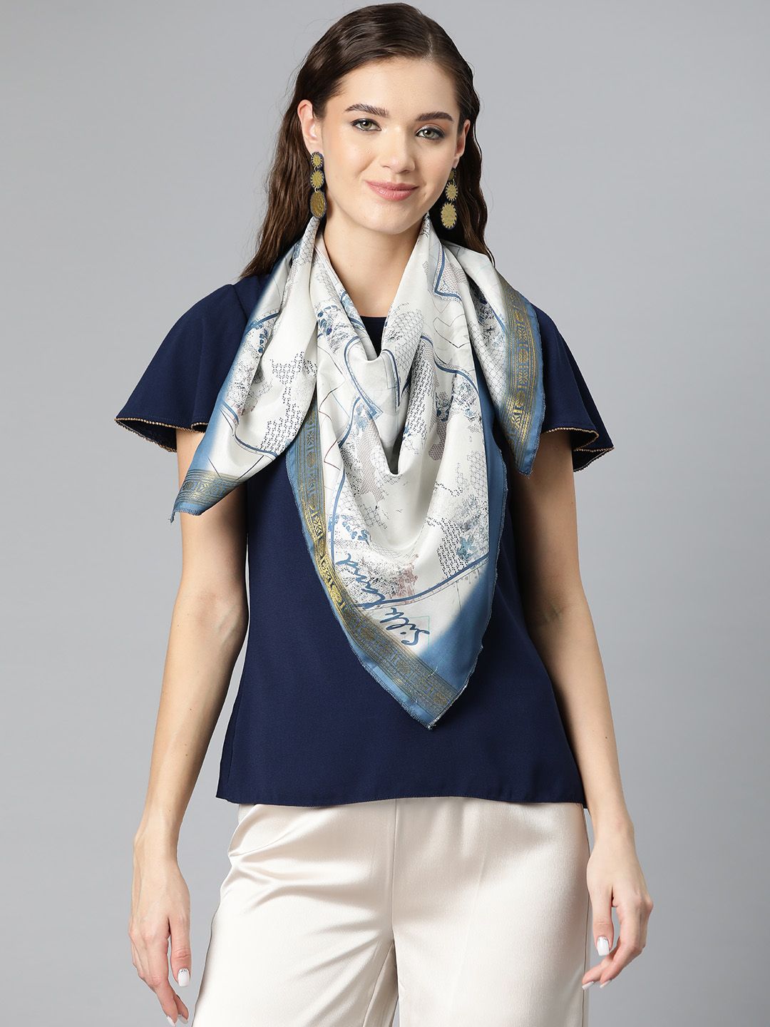 Silk Land Women Printed Scarf-image-22