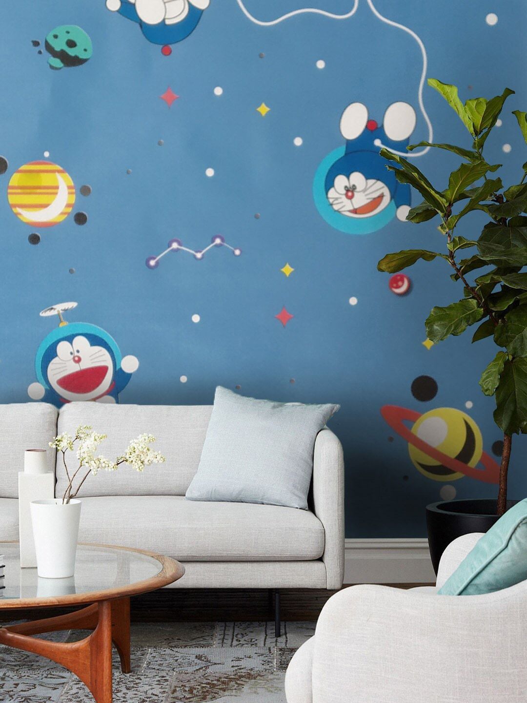 Jaamso Royals Blue Doremon Printed Self Adhesive Wall Sticker-picture-41