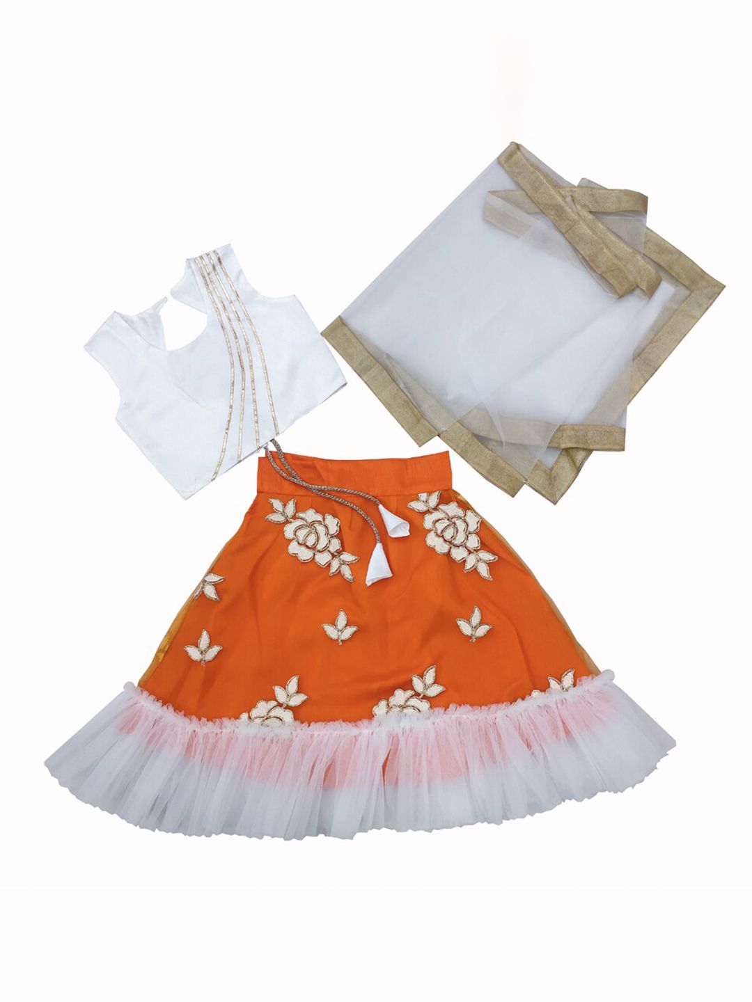 BAESD Girls Embroidered Thread Work Ready to Wear Lehenga & Blouse With Dupatta-picture-19