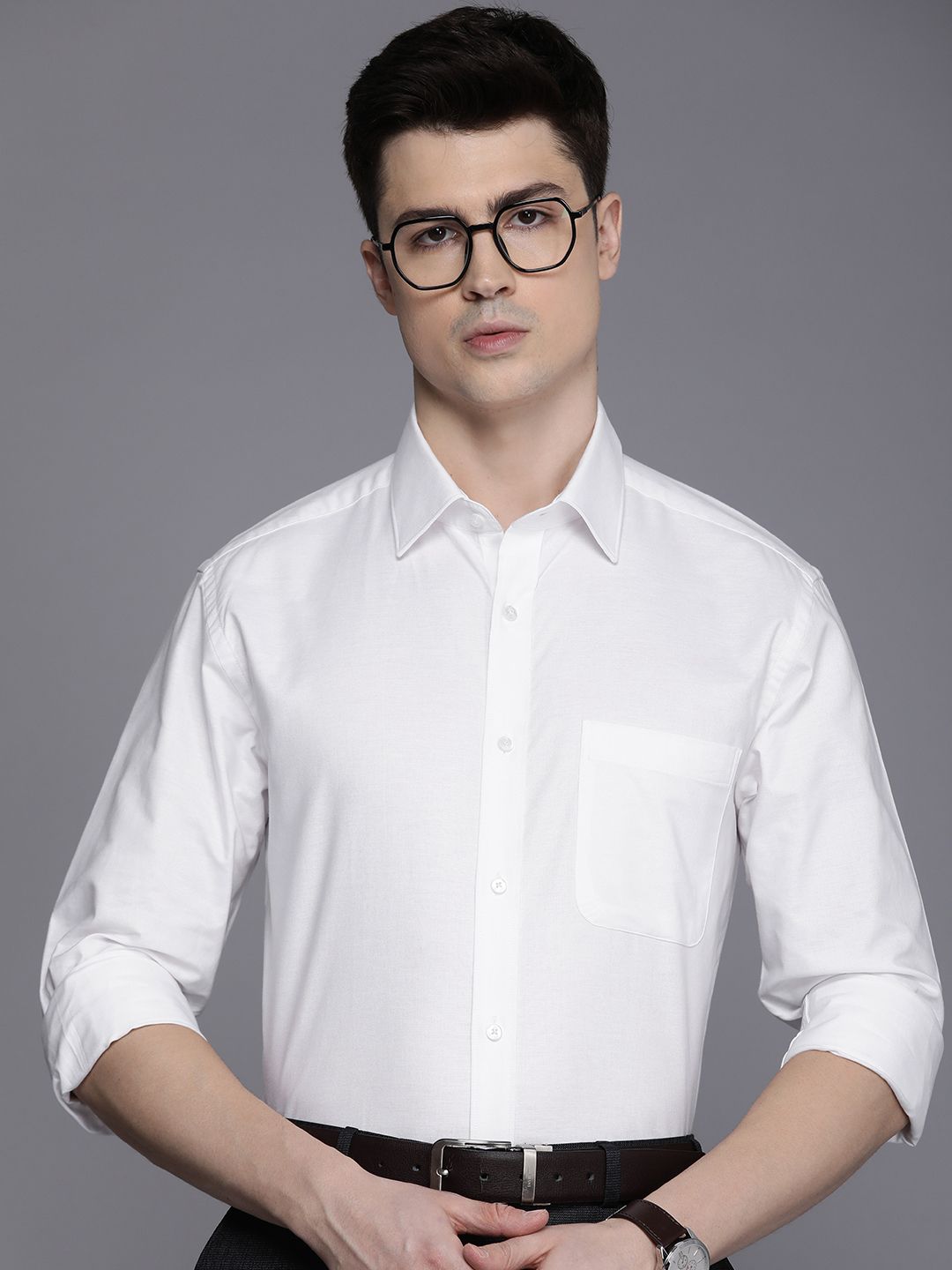 Raymond Pure Cotton Slim Fit Cutaway Collar Formal Shirt-picture-39
