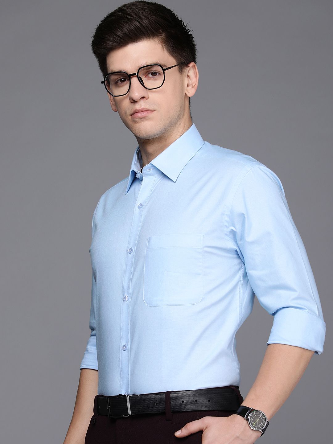 Raymond Solid Slim Fit Pure Cotton Formal Shirt