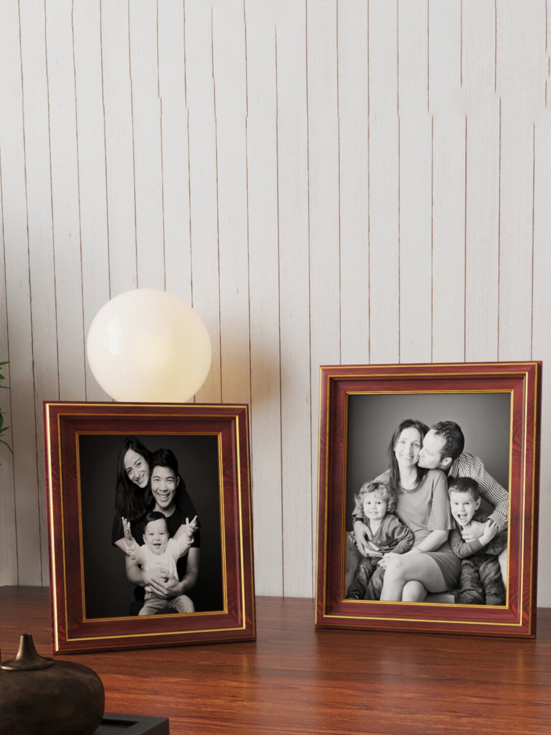 Art Street Brown & Golden 2 Pieces Table Top Photo Frames-picture-42