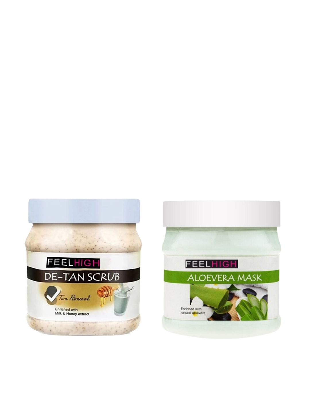 FEELHIGH Set Of 2 Face & Body De-Tan Scrub & Aloe Vera Mask-500ml Each-picture-19