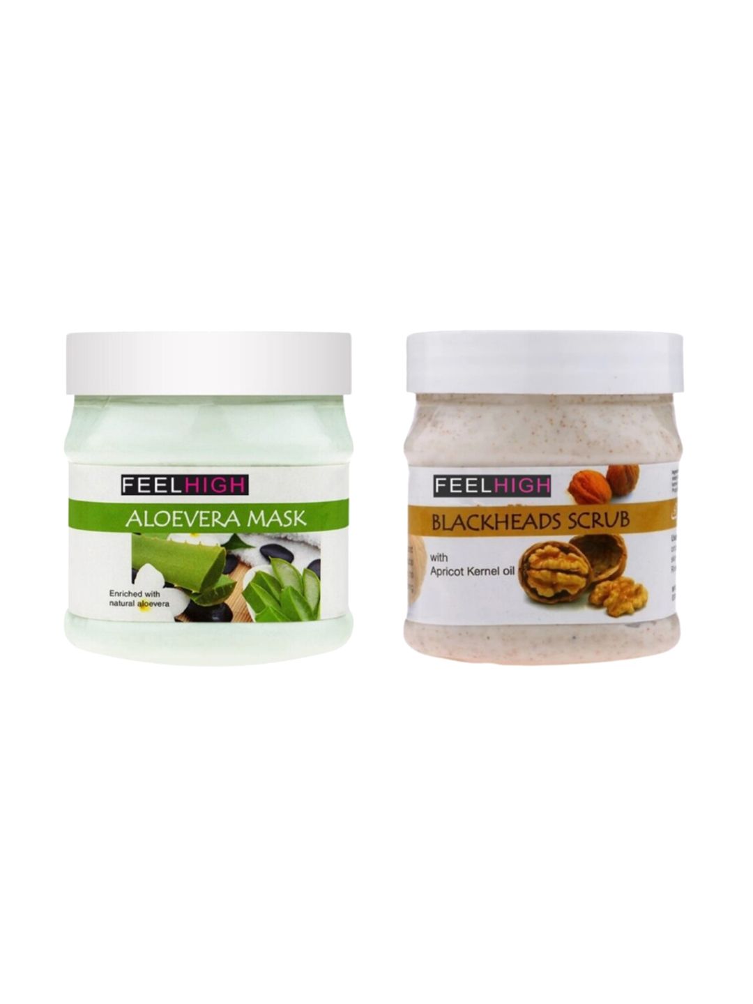 FEELHIGH Set of Aloevera Mask & Blackheads Face-Body Scrub - 500 ml each-image-3