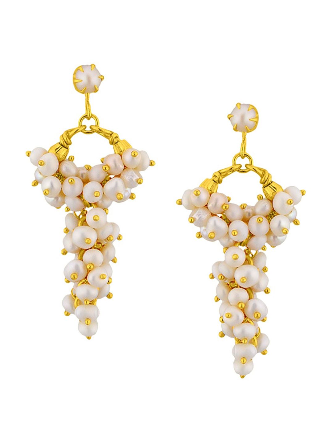 Sri Jagdamba Pearls Dealer Gold-Plated Contemporary Drop Earrings-picture-49