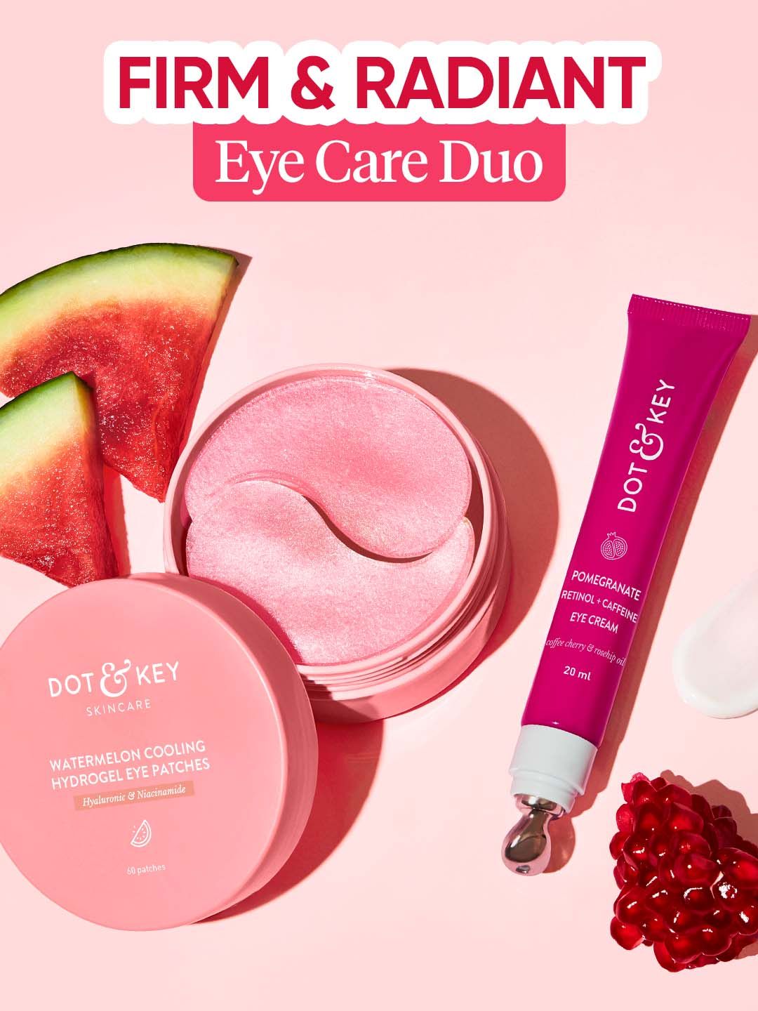 DOT & KEY Set of Pomegranate Retinol Eye Cream + Watermelon Cooling Hydrogel Eye Patches-image-22