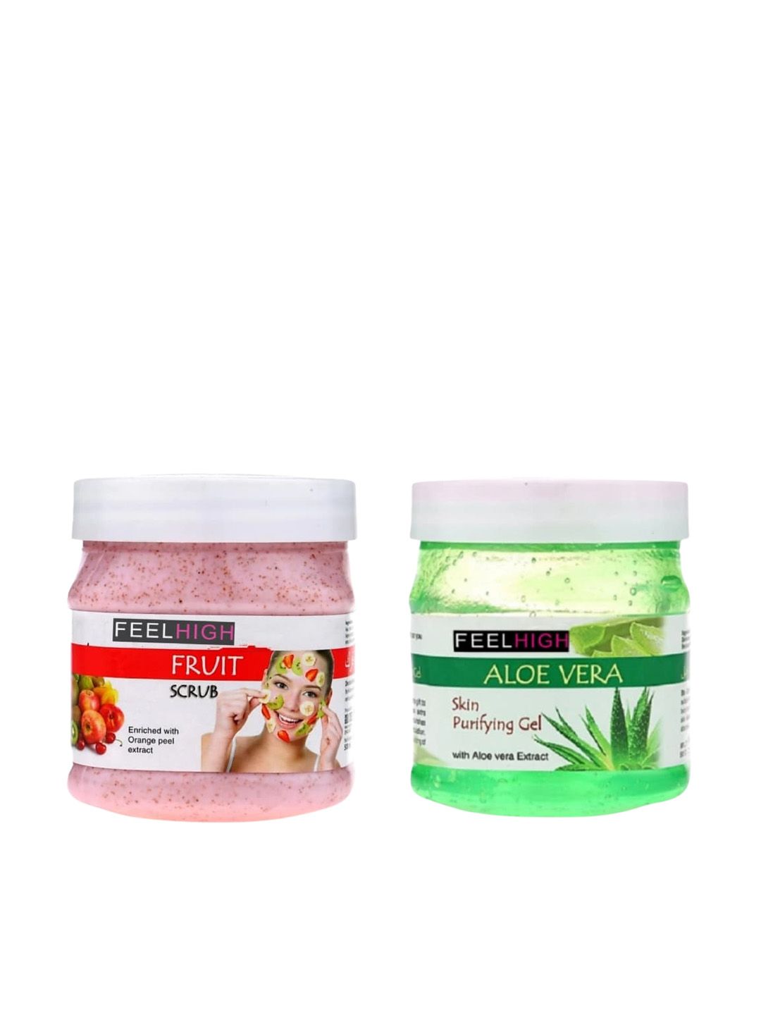 FEELHIGH Set Of 2 Face & Body Mix Fruit  Scrub & Aloe Vera Skin PurefyingGel-500ml Each-picture-18