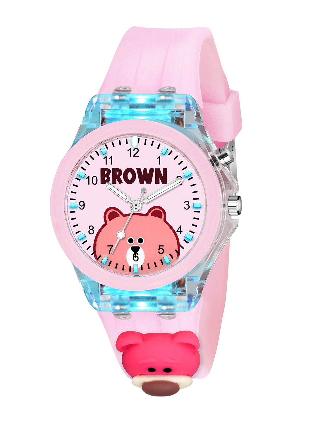 SWADESI STUFF Girls Round Analogue Watch MULTI LIGHT PINK PANDA-image-2