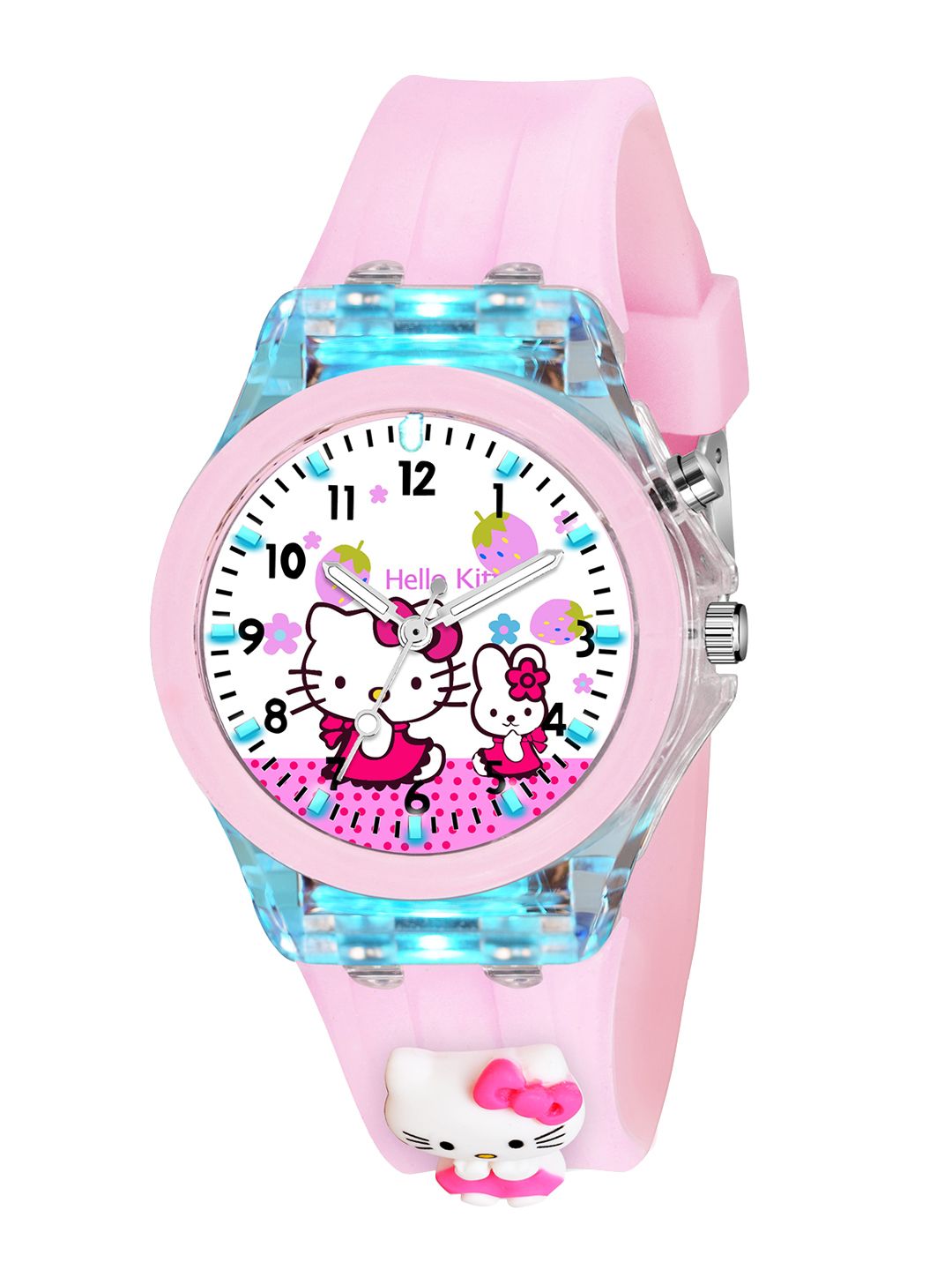 SWADESI STUFF Girls Round Analogue Watch MULTI LIGHT PINK KITTY-image-3