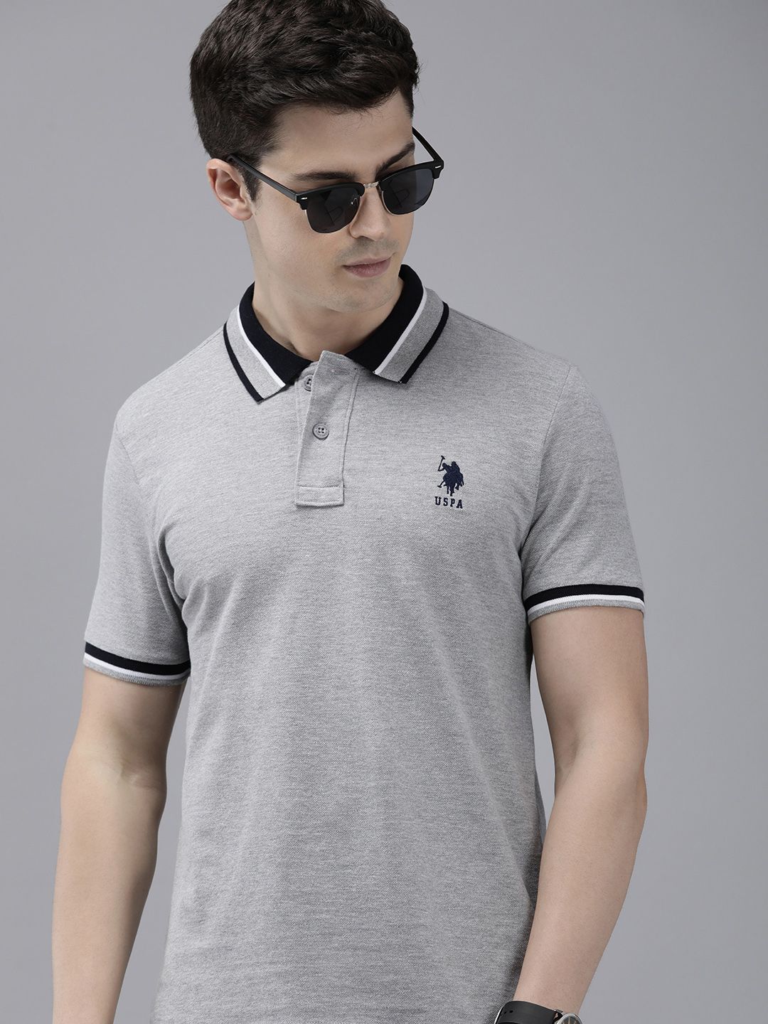 U.S. Polo Assn. Solid Polo Collar Slim Fit Casual T-shirt-picture-42