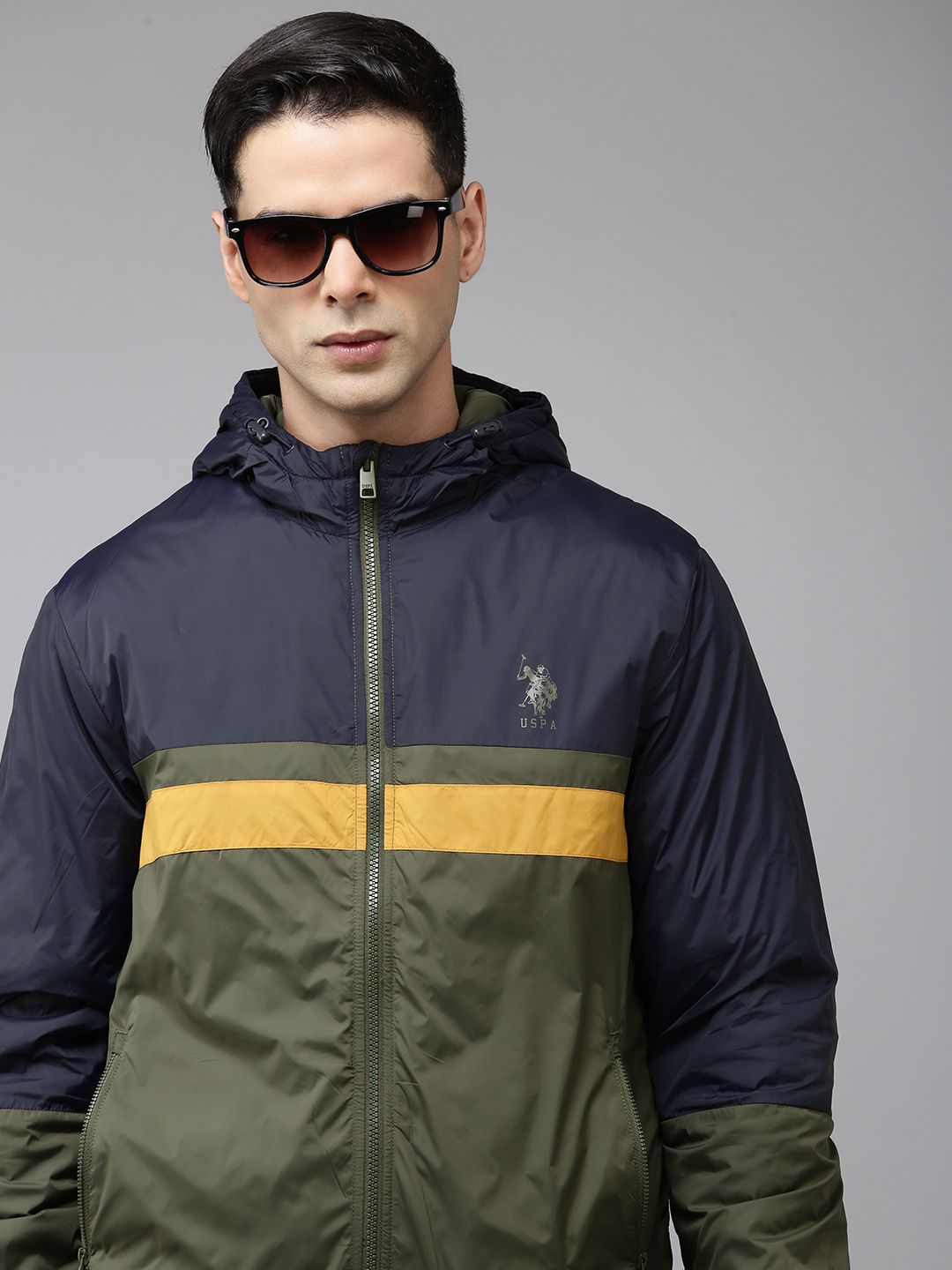 U.S. Polo Assn. Colourblocked Lightweight Bomber Jacket-picture-10