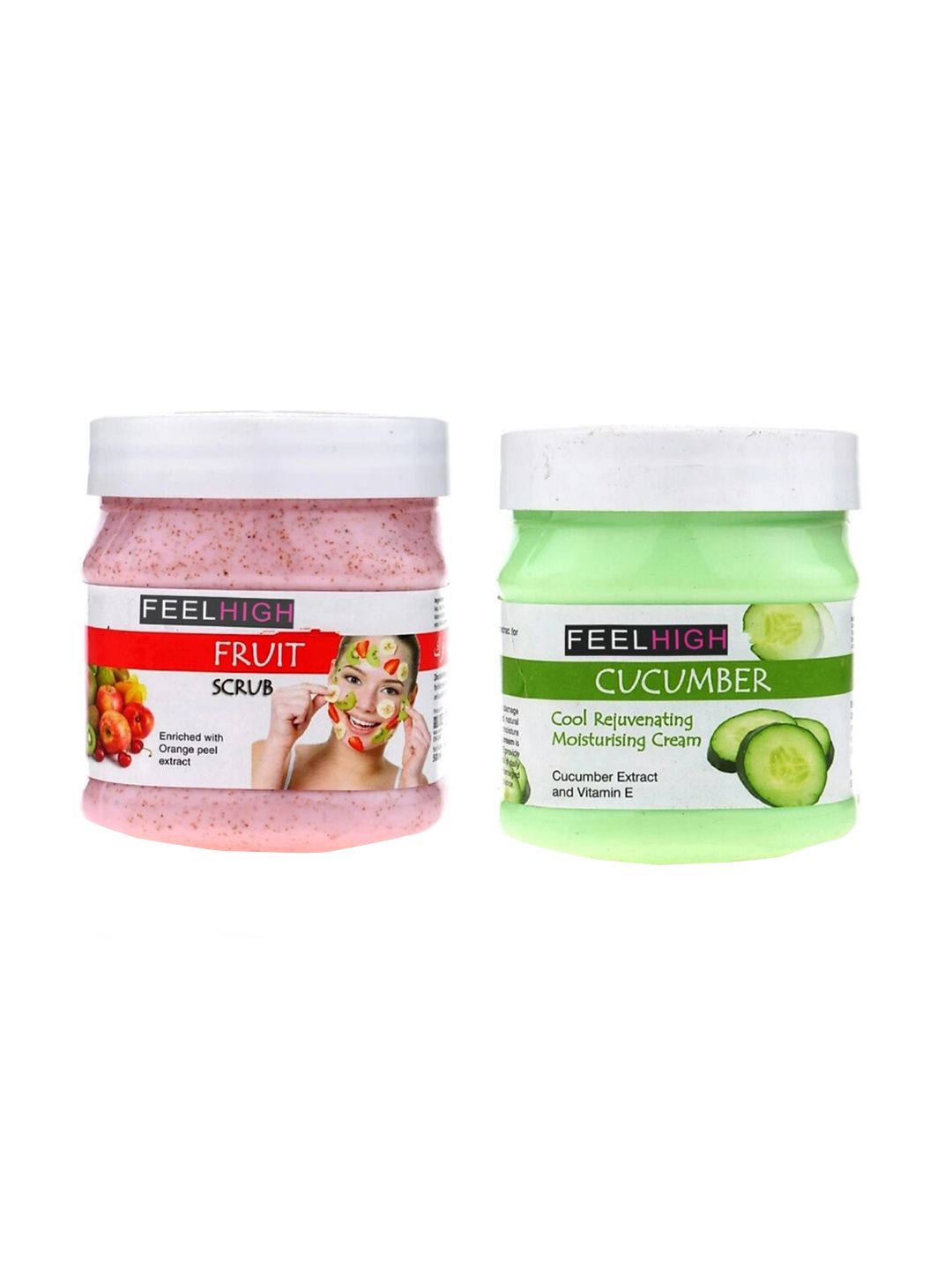 FEELHIGH Set of Mix Fruit Body Scrub & Cucumber Moisturising Cream - 500 ml each-picture-6