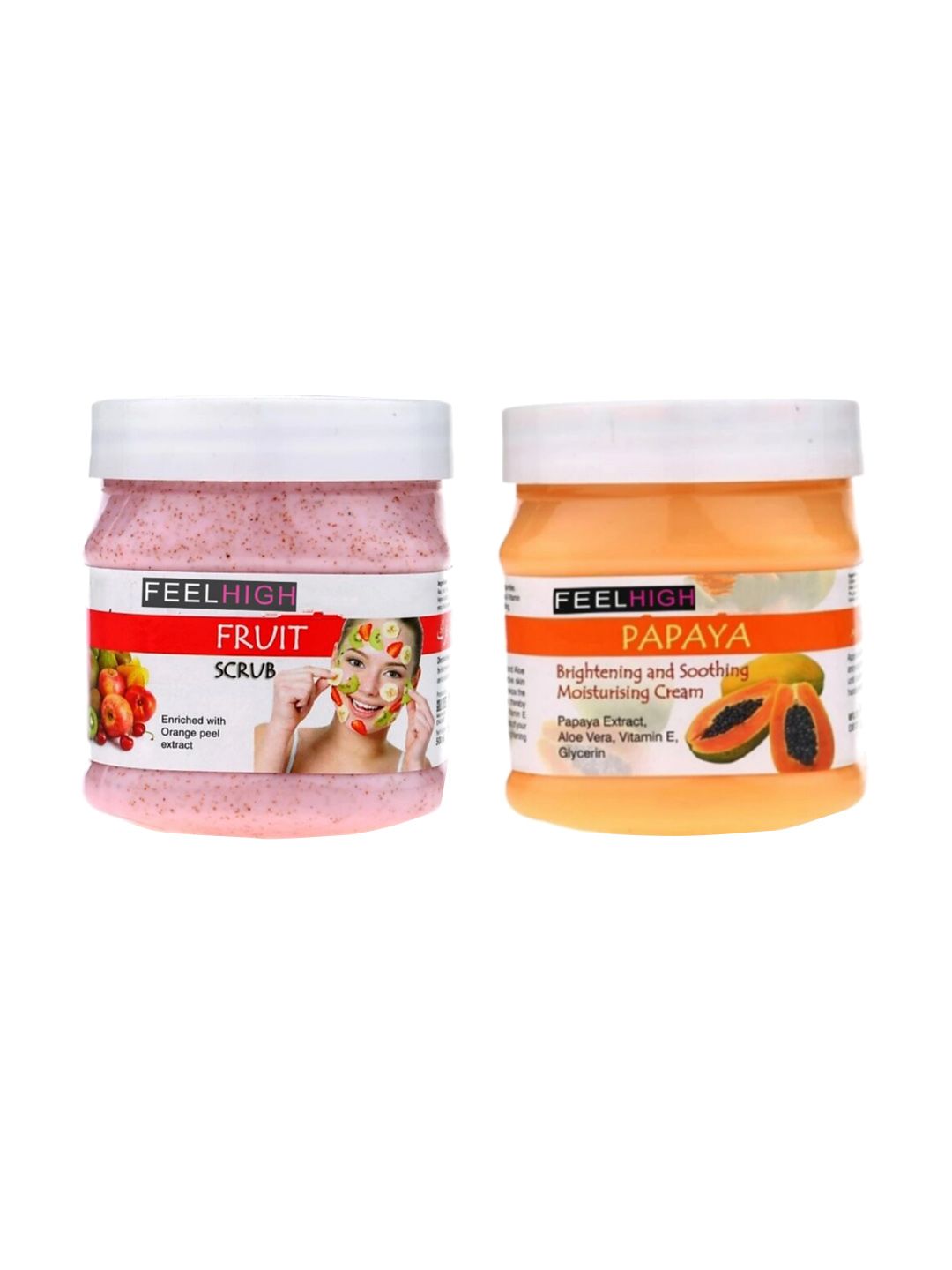 FEELHIGH Set of Mix Fruit Body Scrub & Papaya Moisturising Cream - 500 ml each-image-24
