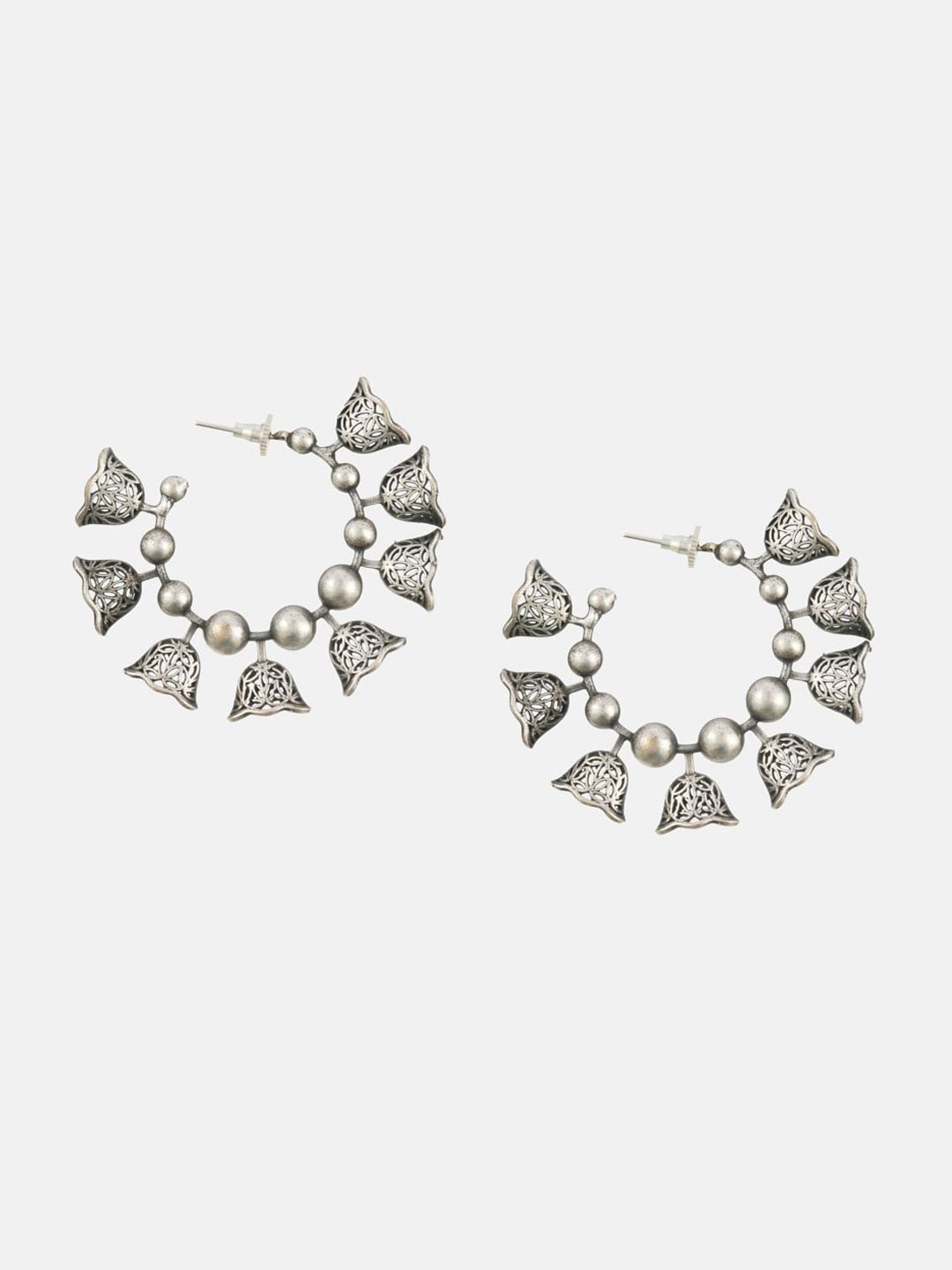 ATIBELLE Silver-Plated Circular Hoop Earrings