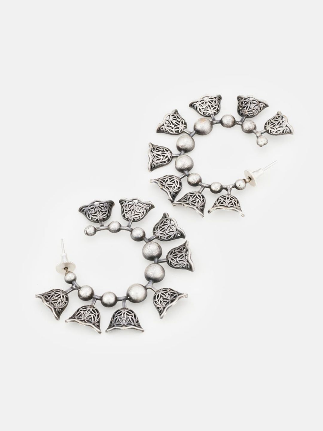 ATIBELLE Silver-Plated Circular Hoop Earrings