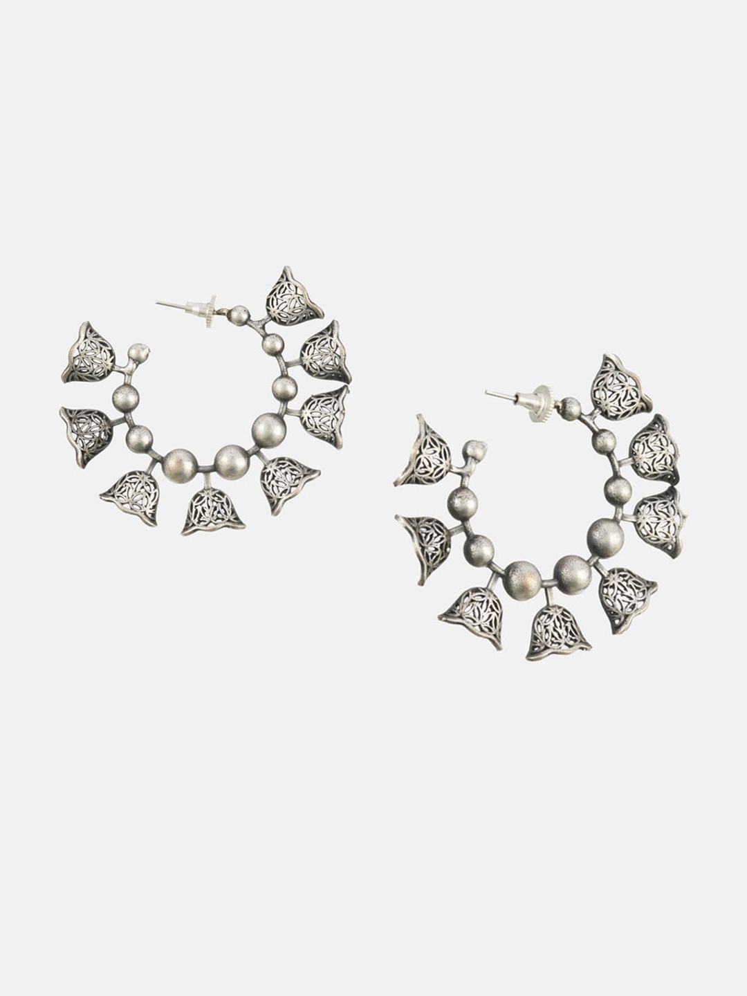 ATIBELLE Silver-Plated Circular Hoop Earrings