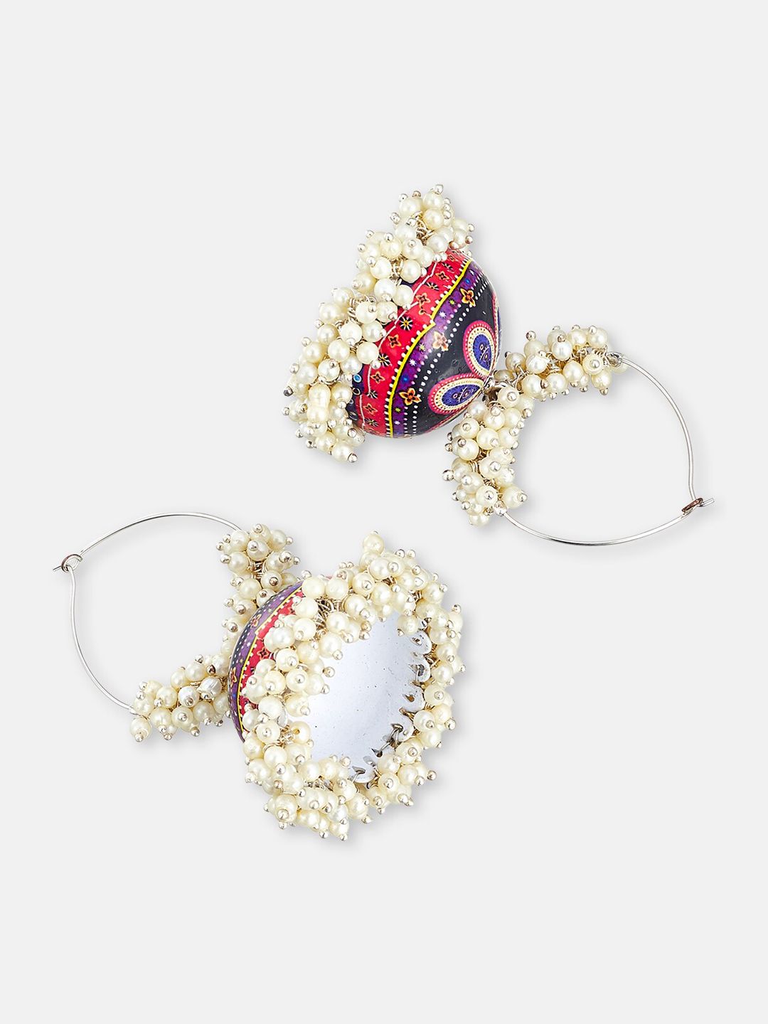 ATIBELLE German Silver Silver-Plated Dome Shaped Jhumkas