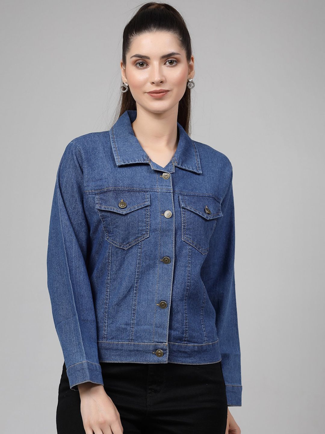 Buy DressBerry DressBerry Lightweight Crop Denim Jacket at Redfynd