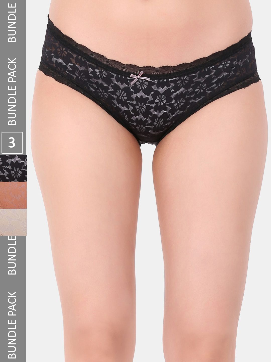 Amour Secret Women Pack Of 3 Self Design Leak Proof Hipster Briefs-picture-16