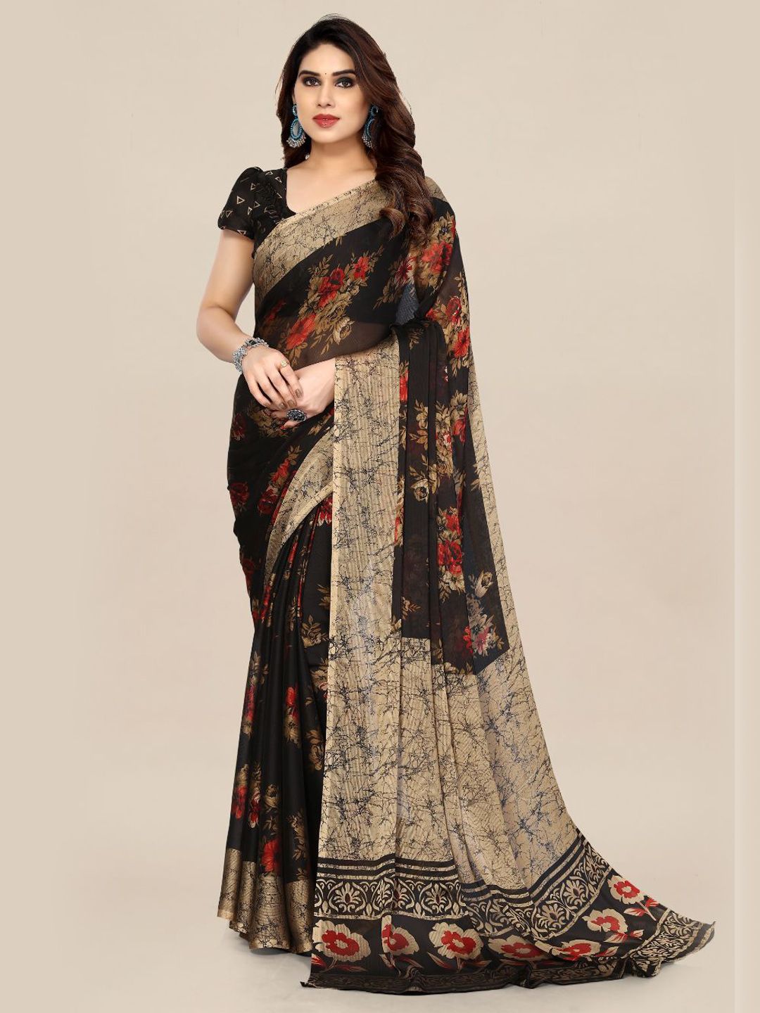 FABMORA Floral Printed Saree-picture-27