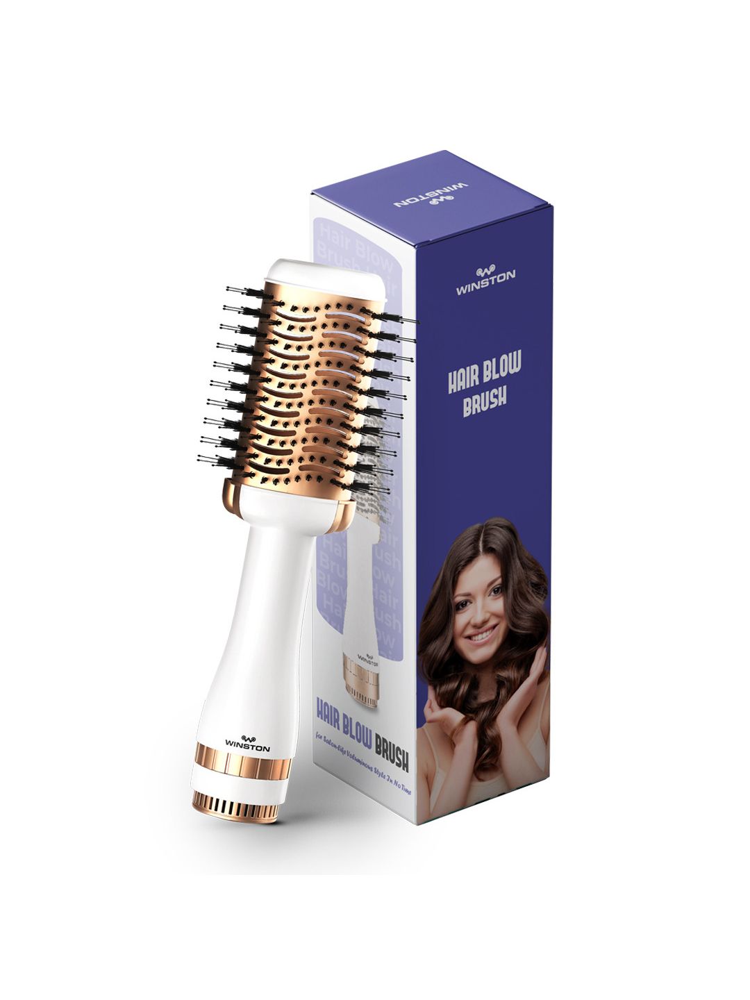 WINSTON Hair Blow Dryer Brush - Straightener - Hair Volumizer With Adjustable Temperature