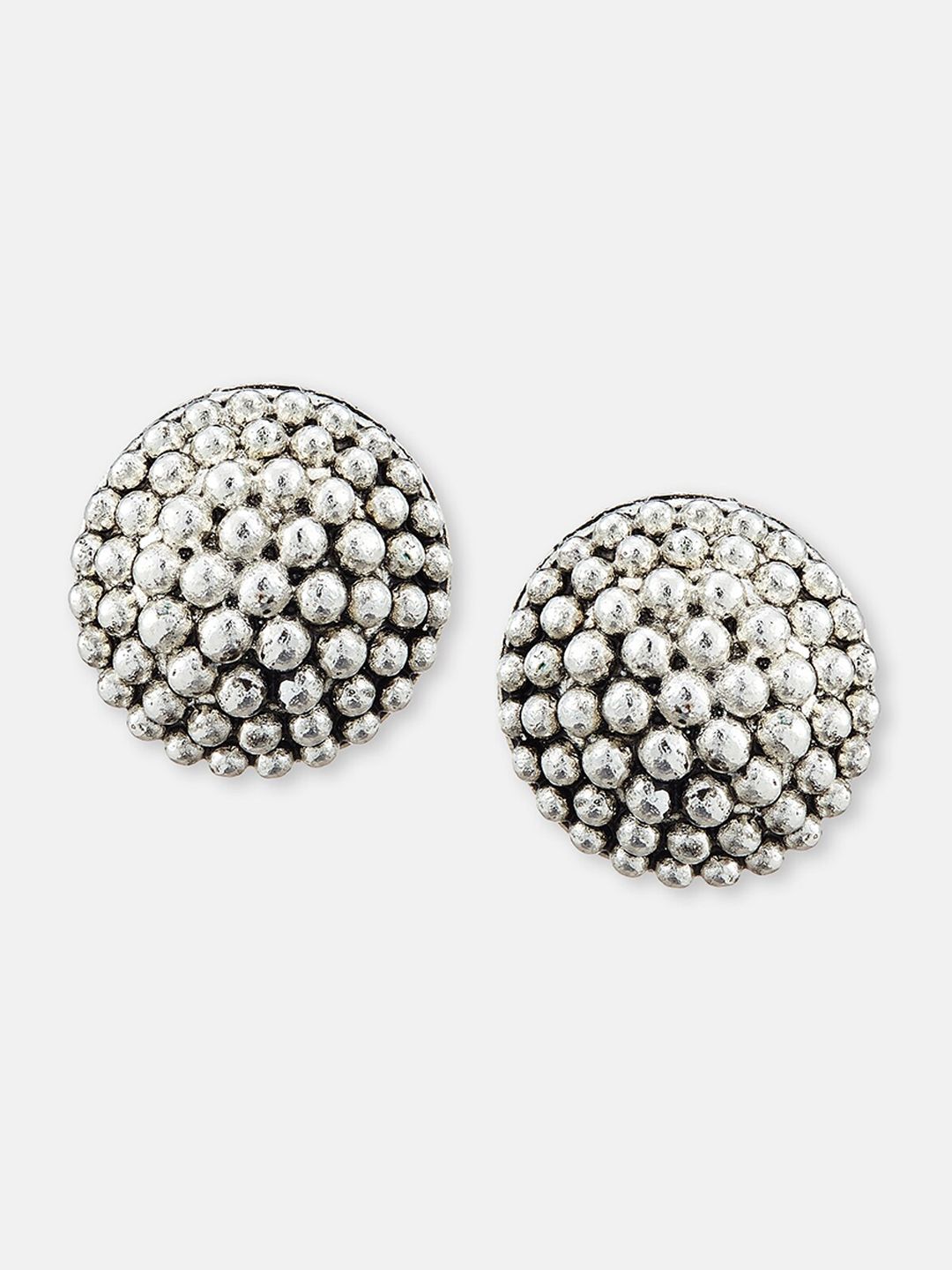 ATIBELLE Set Of 2 Silver-Toned Stud And Hoop Earrings